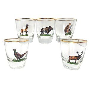 Ruhrglas Wildlife Game Mini Shot Glasses Boar Pheasant Buck Hawk Doe